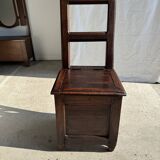 Antique oak storage chair