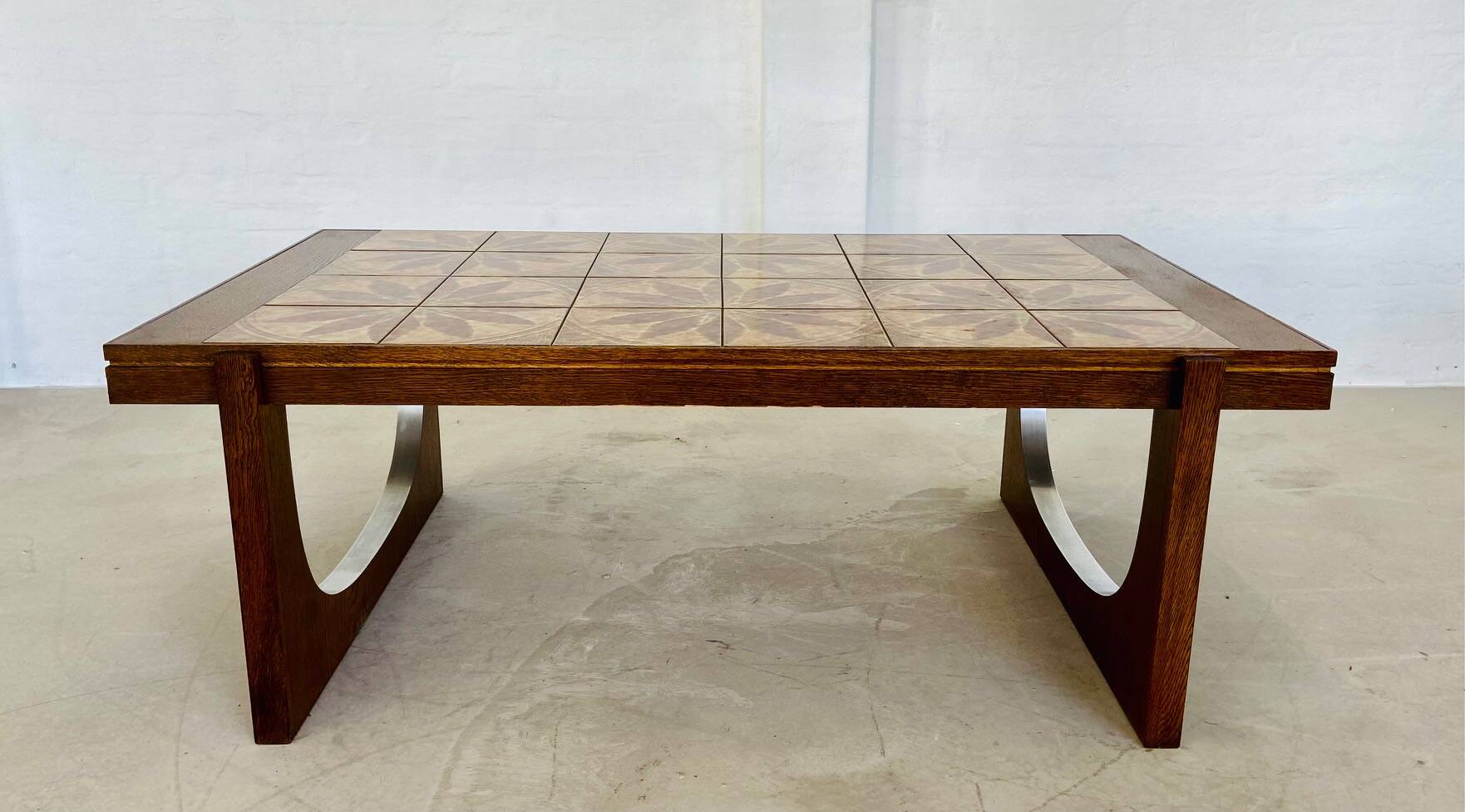 VINTAGE DANISH MID CENTURY TEAK  & CERAMIC COFFEE TABLE  1960s