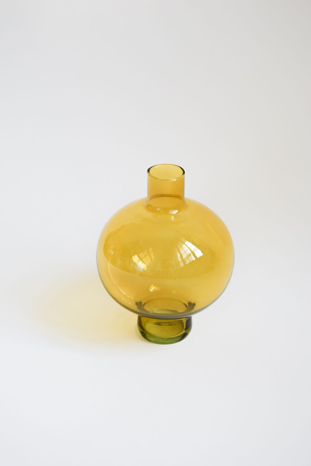Mustard yellow round vase