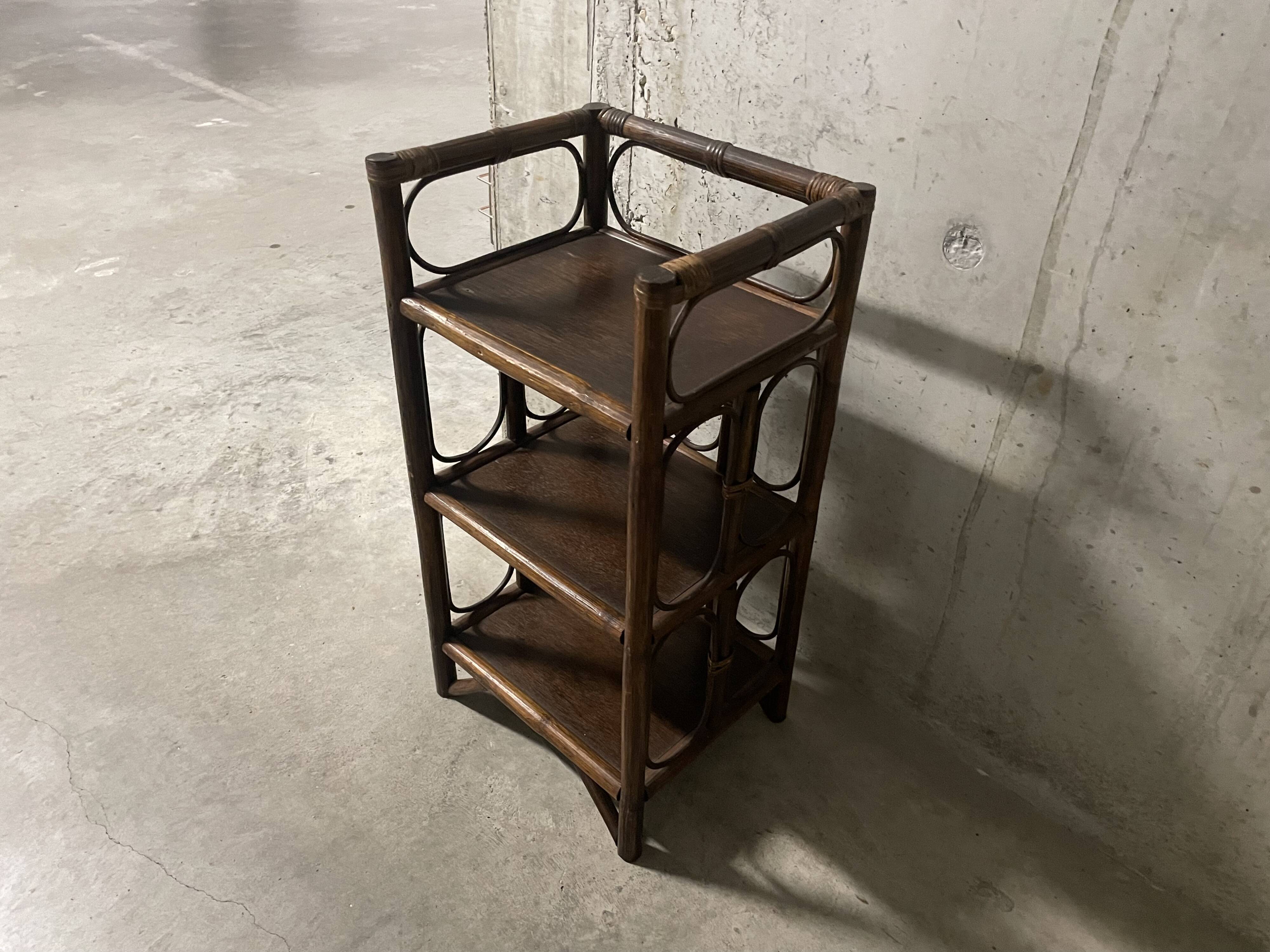 1970s rattan shelf