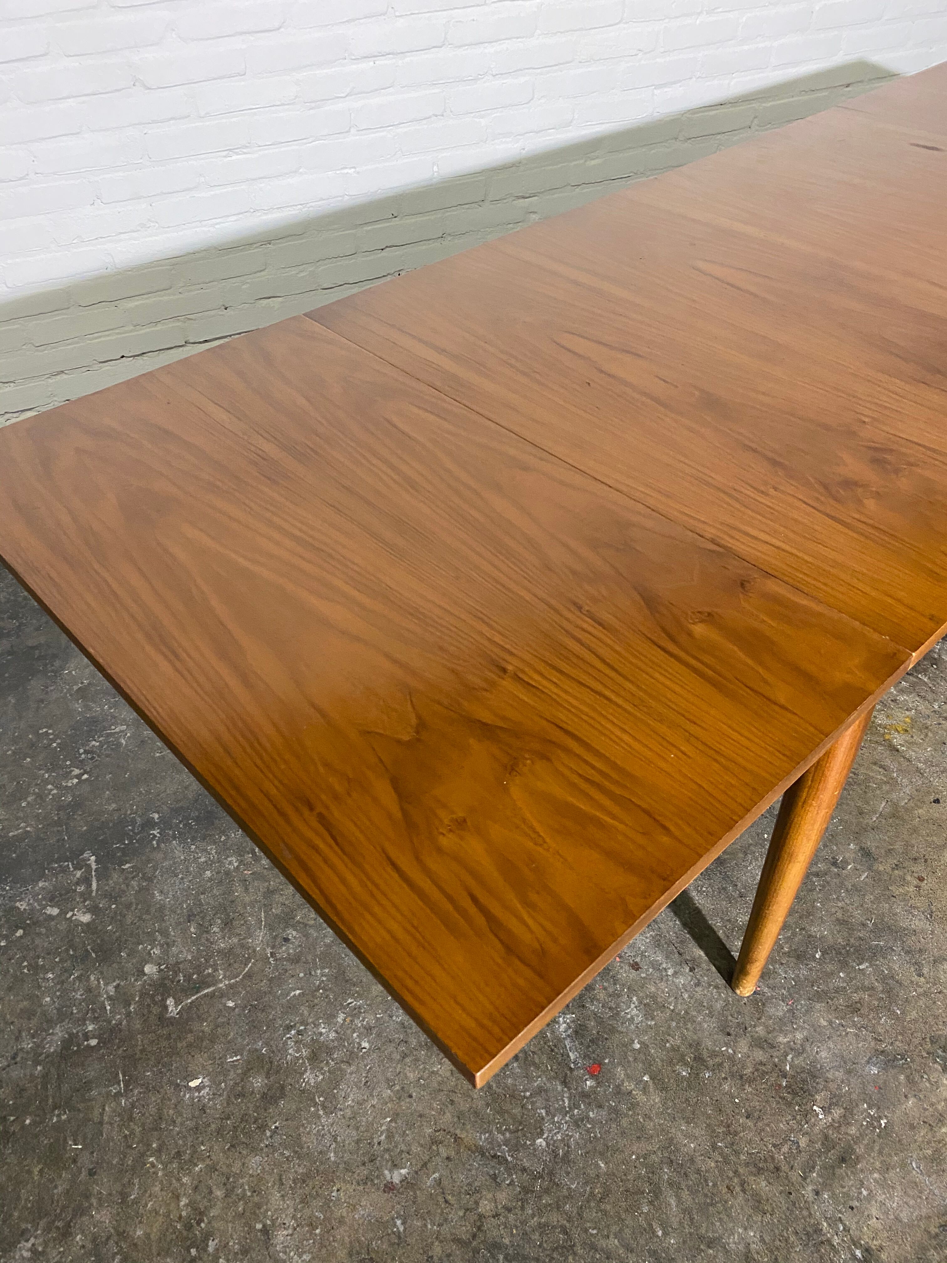 Vintage teak square extendable  dining table designed and manufactured by lübke,  1960s