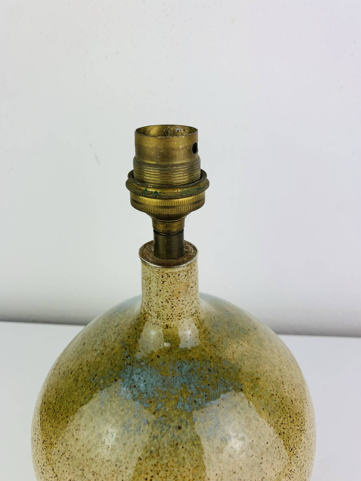 Vintage stoneware globe lamp