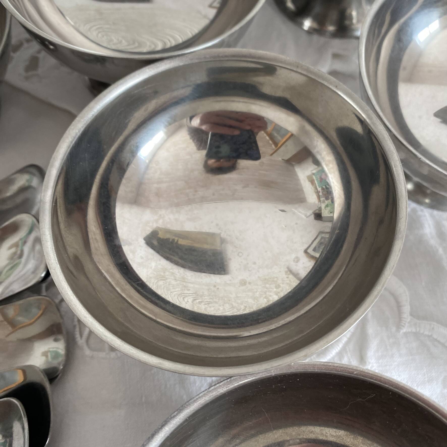 Coupes à glace en inox et cuillères
