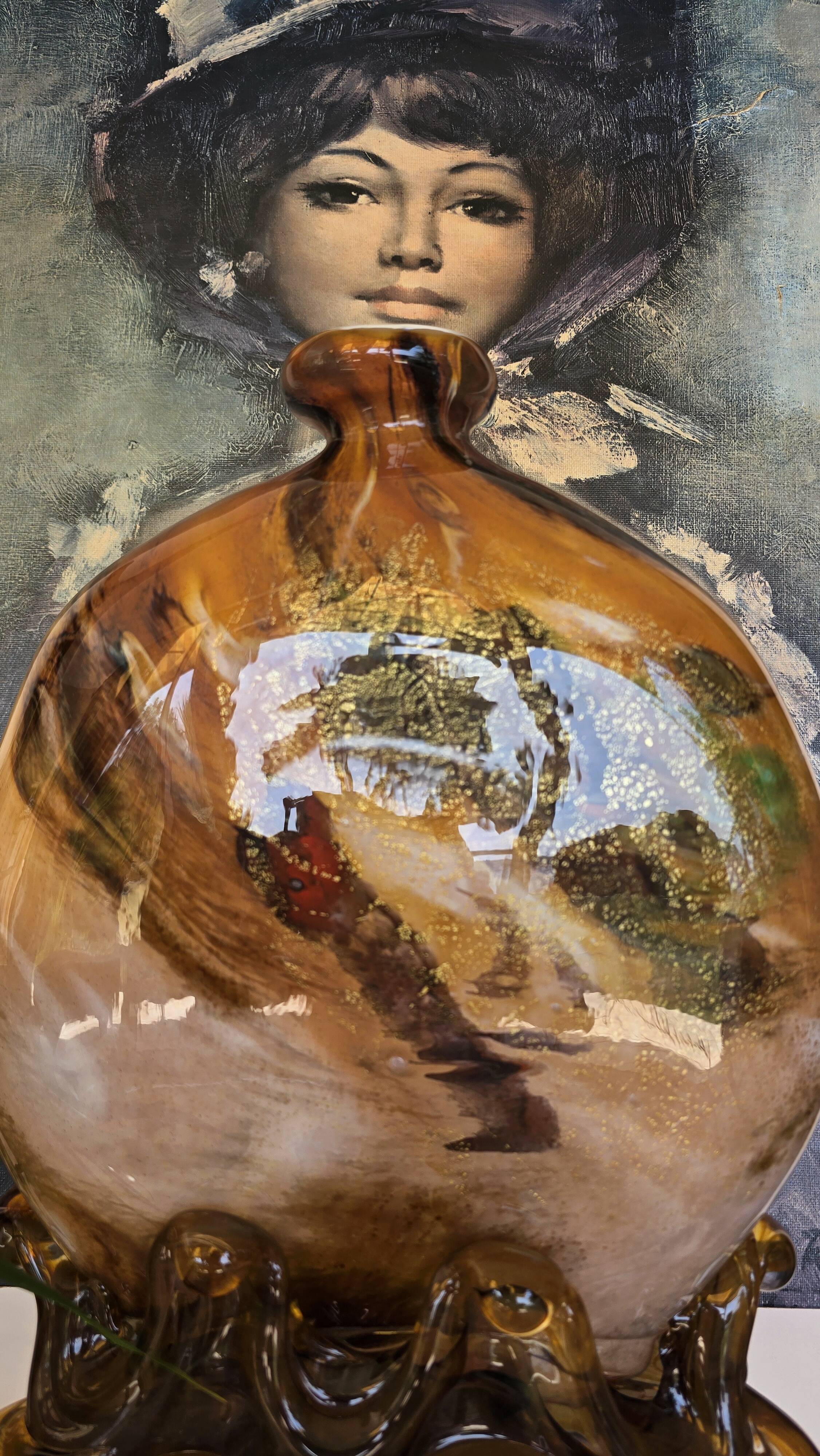 Grand monumental gourd vase — Bernard Aconito — Master Glassmaker in Biot —