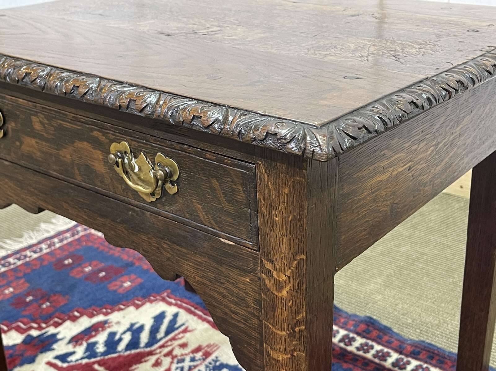 19th century English oak side table