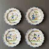 Set of Moustiers plates, 18th century
