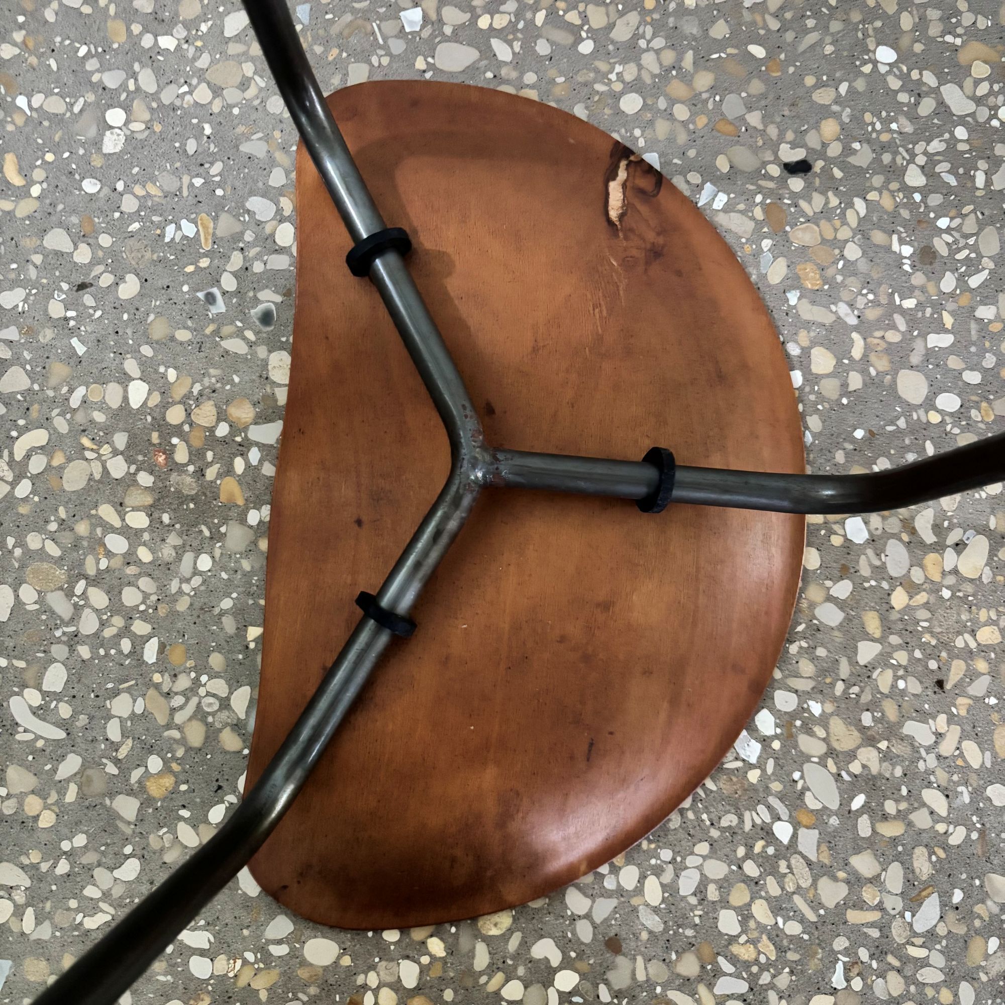 Rare tripod stool by Astor Glibstrup for Frederikssund Mobelfabrik, Denmark, 1950s