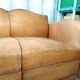 Moustache club sofa in leather, 40s