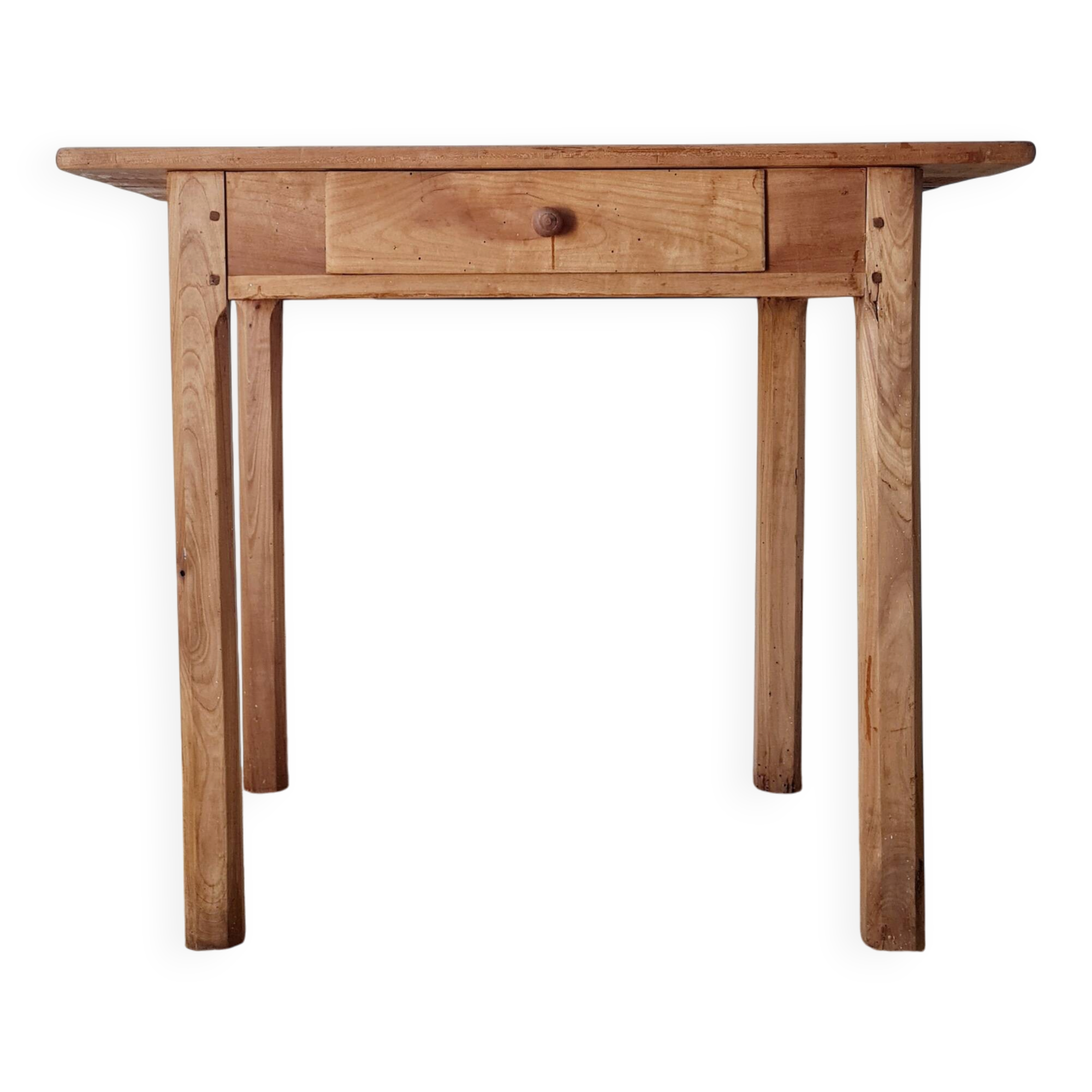 Small antique farmhouse table in wood – vintage rustic desk