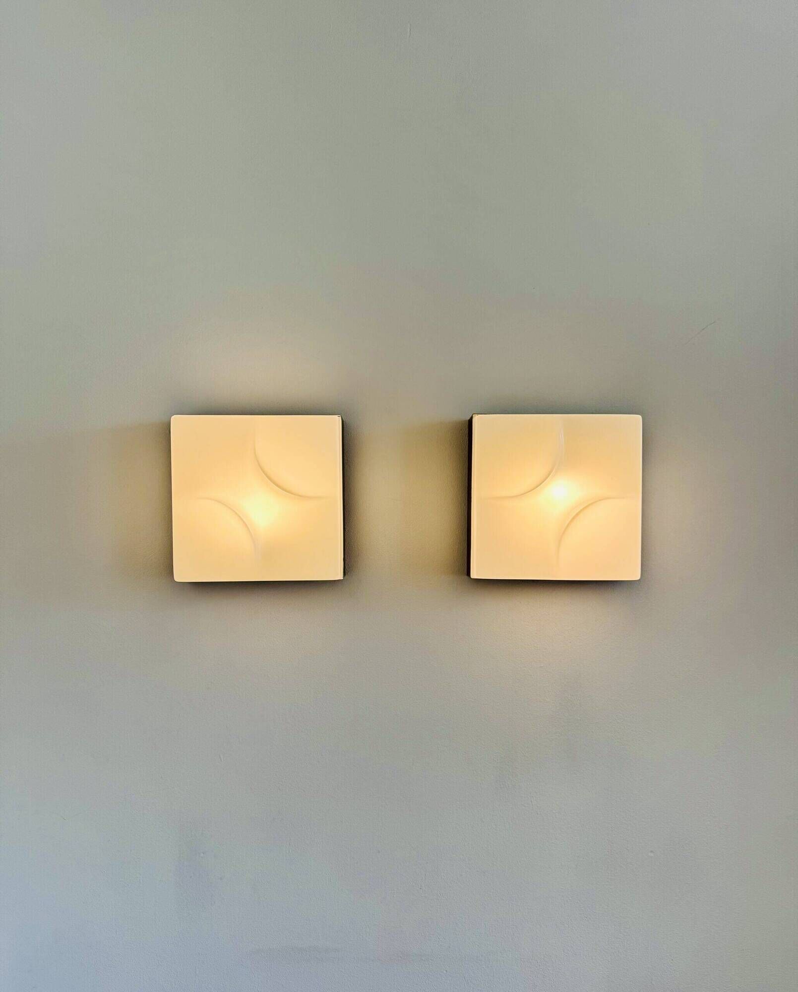 F-3071 Square Abstract Wall Lamps By Raak Amsterdam, The Netherlands 1970S
