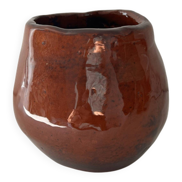 Brutalist pot signed