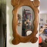 Polymorphic mirror in vintage wood