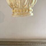 Vintage bubble amber glass pendant lamp