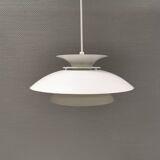 White hanging lamp from the 1980s, produced by Form-Light Denmark.