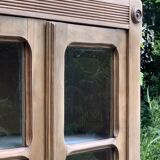 Parisian glass cabinet in raw wood, 1940