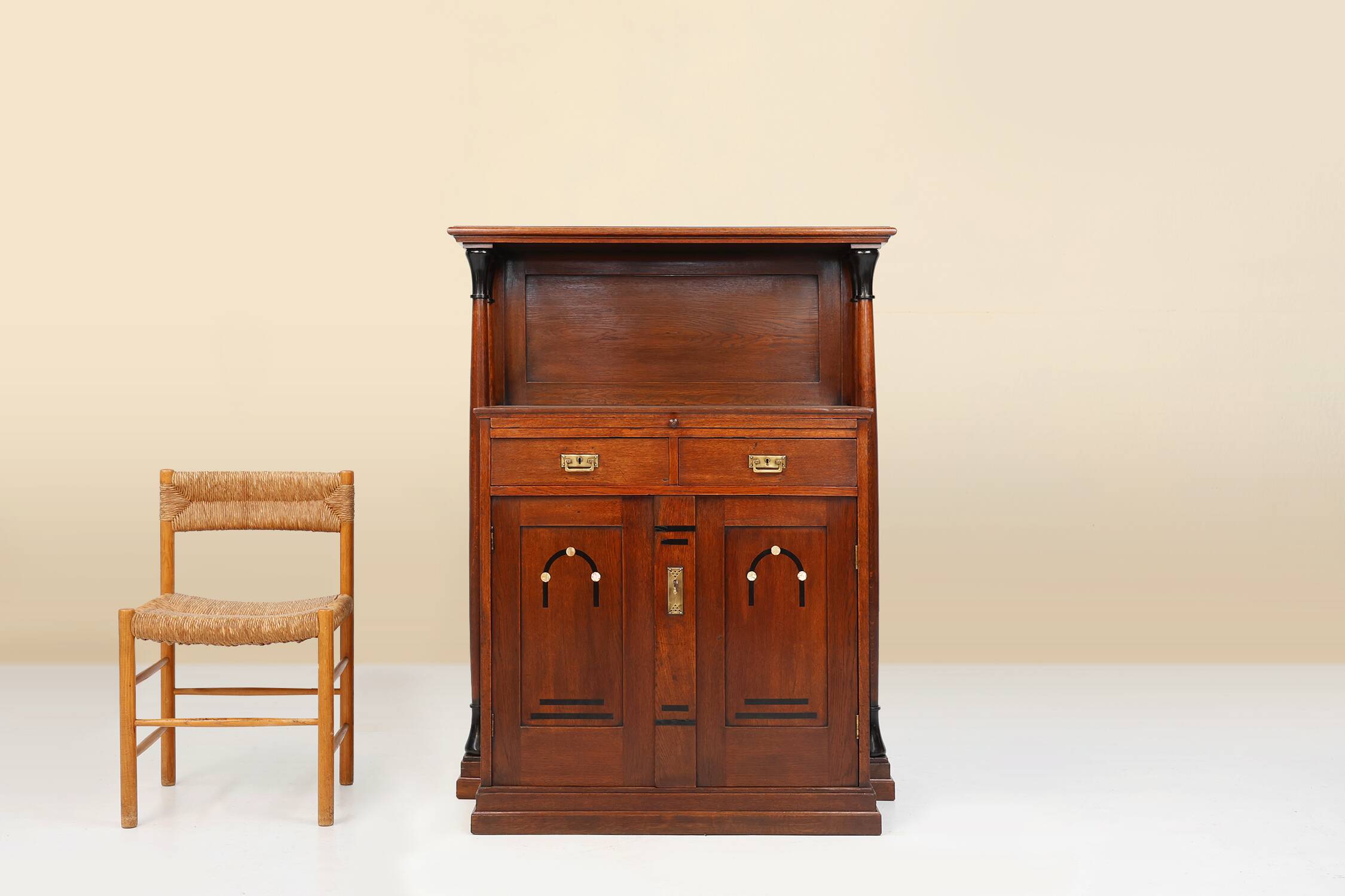 Secession high cabinet the Vienna Art Nouveau style, Austria ca. 1905