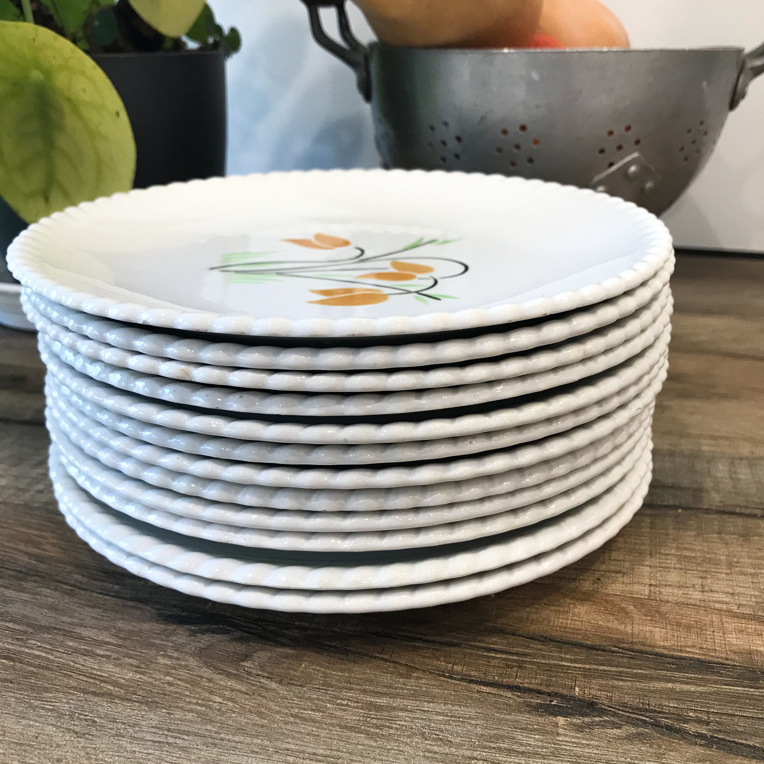 Set of 12 dessert plates KG Lunéville Badonvillier