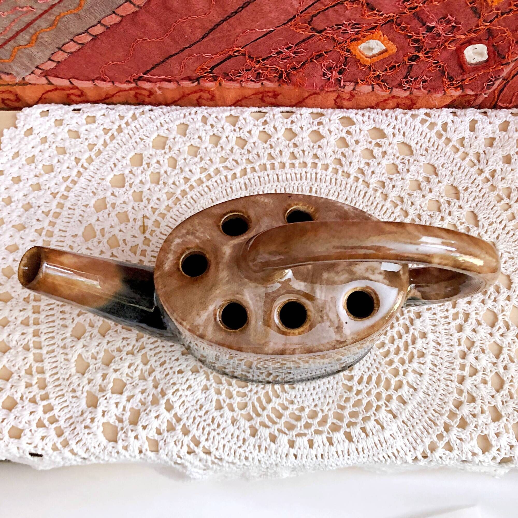 Flower spike vase in the shape of a watering can style Vallauris France