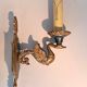 Pair of gilt bronze wall sconces by Maison Lucien Gau, Paris. Circa 1960.