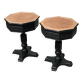 Pedestal bedside tables
