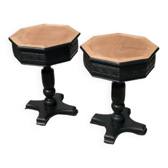 Pedestal bedside tables
