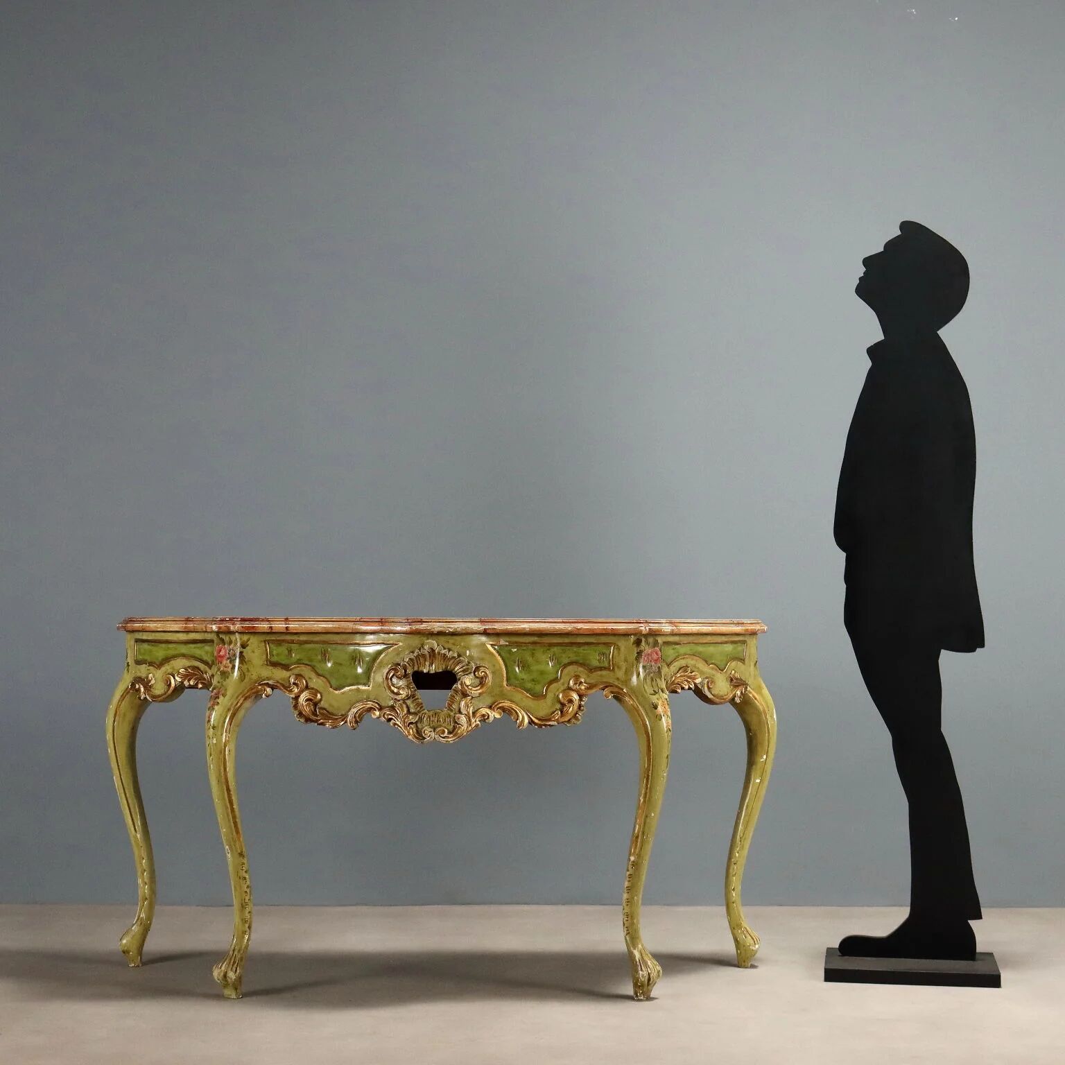 Antique Venetian console in baroque style, wood, Italy, 20th century.