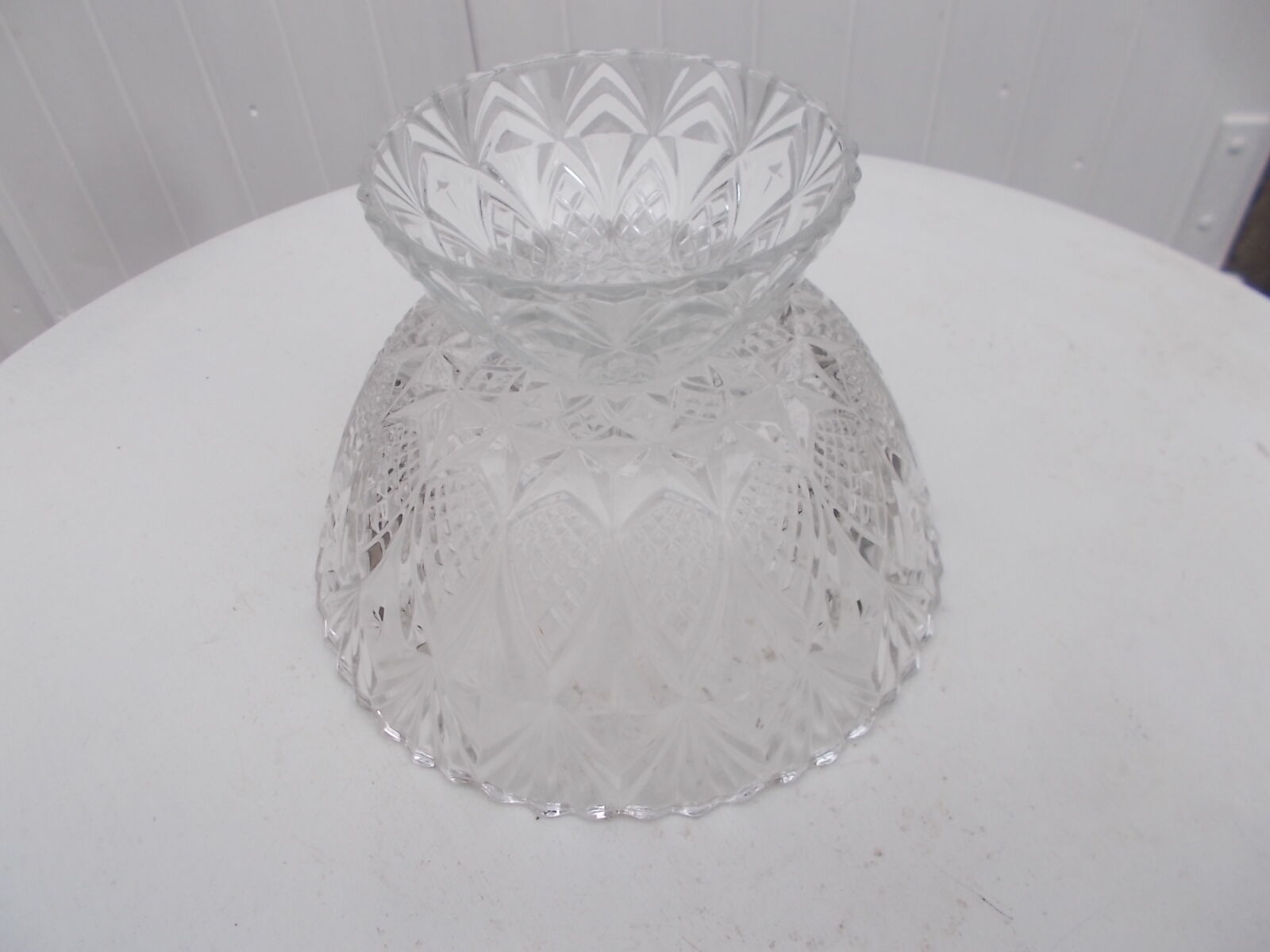 Crystal footed fruit bowl