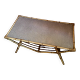 Table basse vintage en rotin