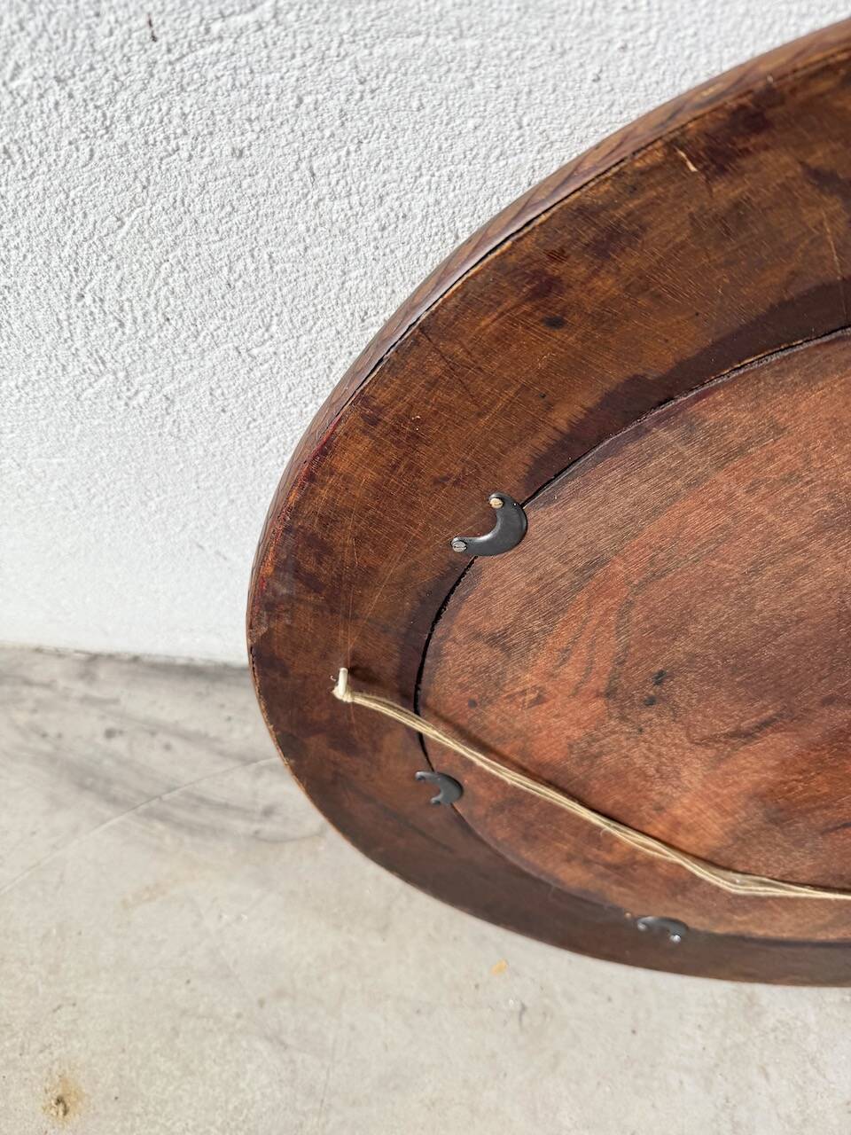 Round rattan mirror 1980