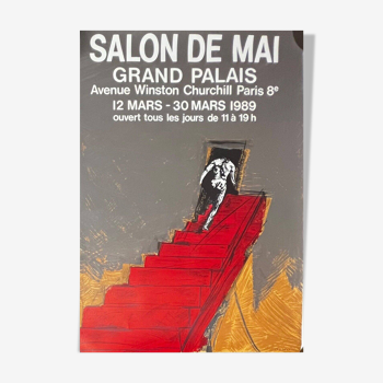 Vladimir Veličković (1935-2019) Affiche lithographique SALON DE MAI Grand Palais - Photo 2/3 Vladim