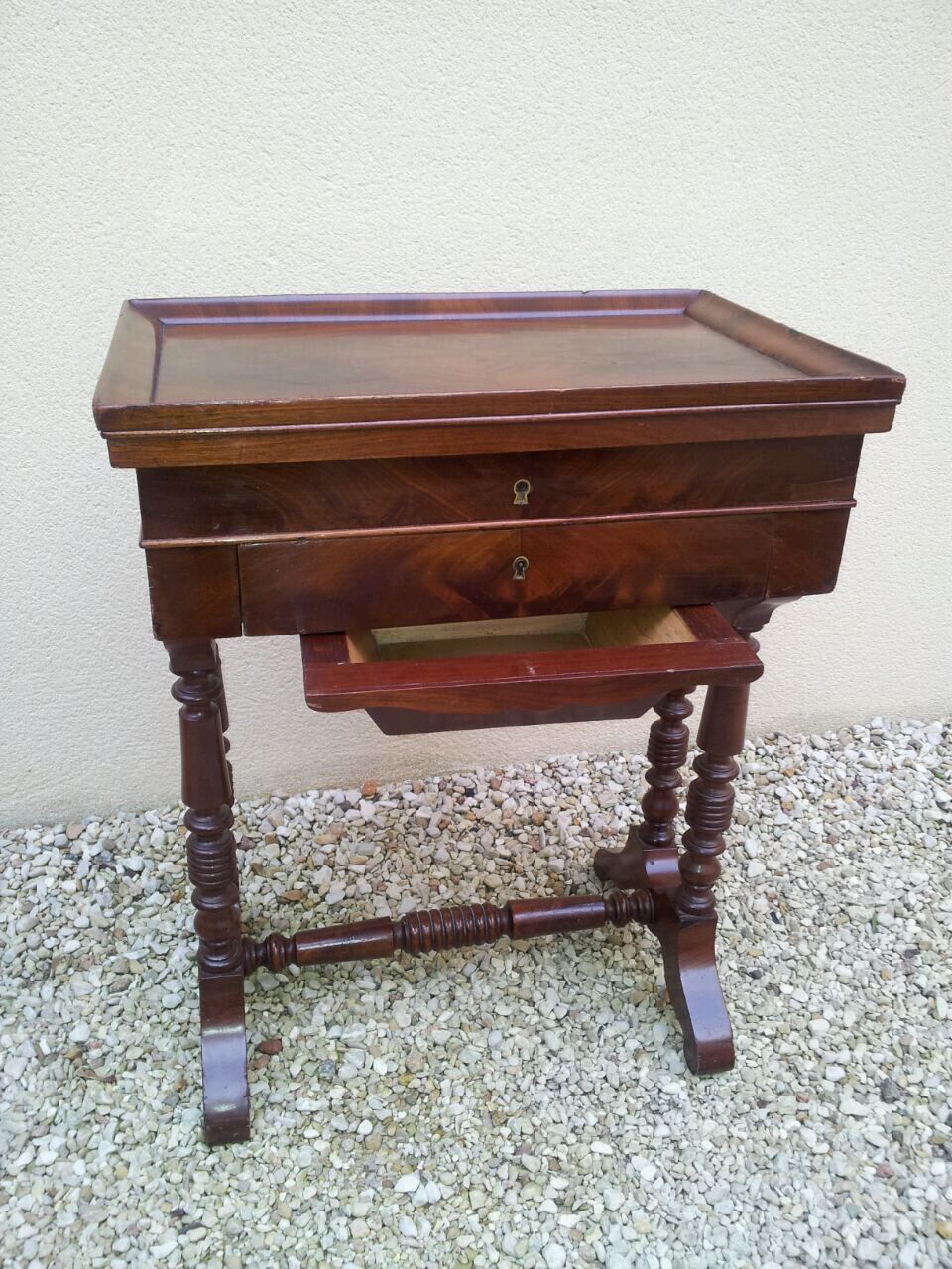 Mahogany work table, Louis Philippe period
