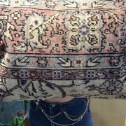 Coussin lombaire délavé vintage avec fleurs 40x60cm