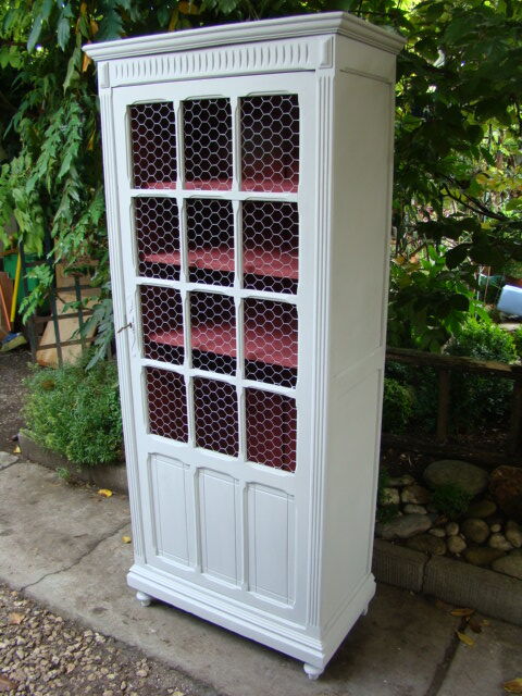 Bookcase old painted showcase