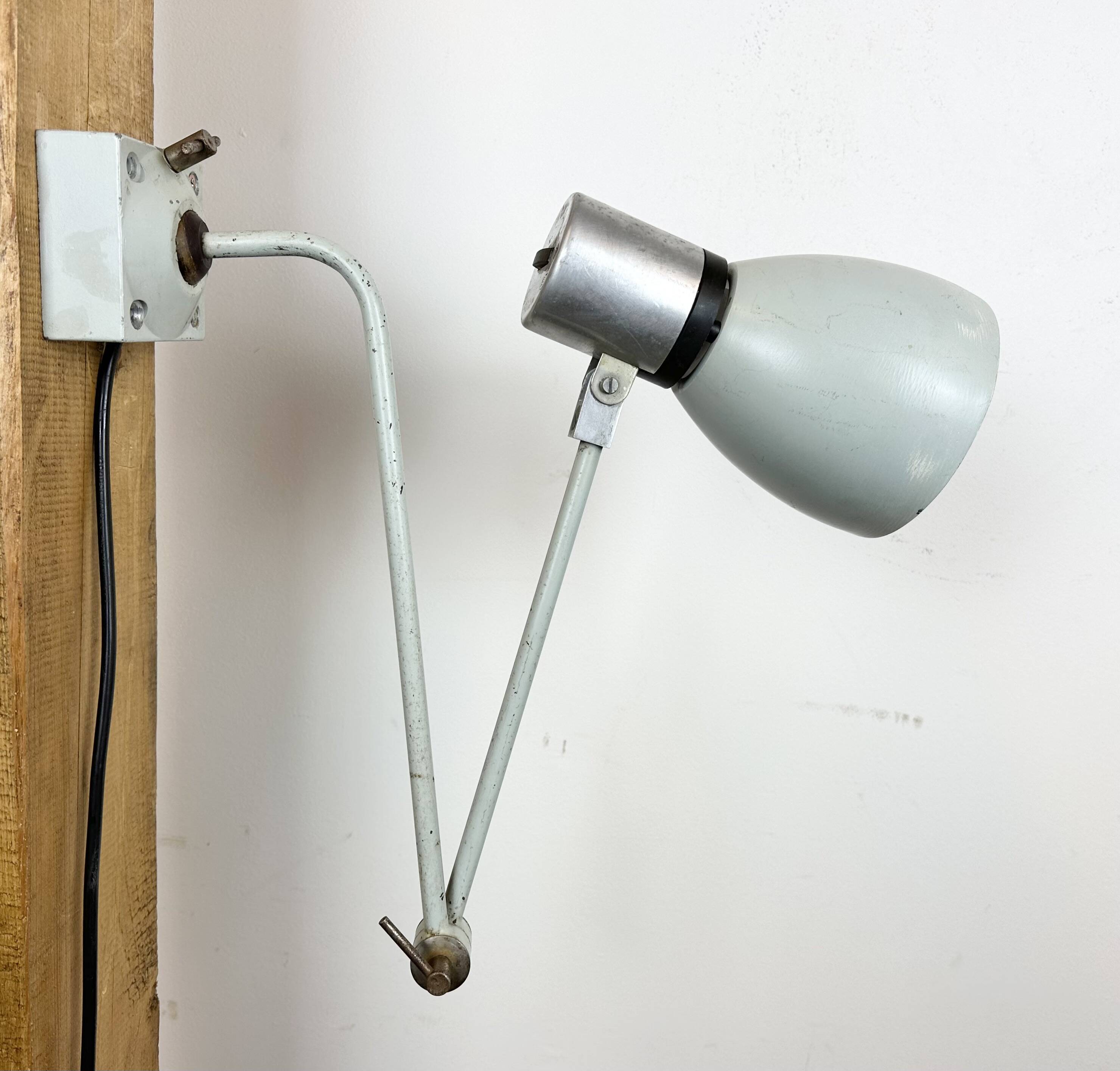 Grey Industrial Wall Lamp from Elektrosvit, 1970s