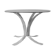 Table circulaire en métal et verre fumé 1970