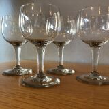 4 wine glasses balloon blown glass