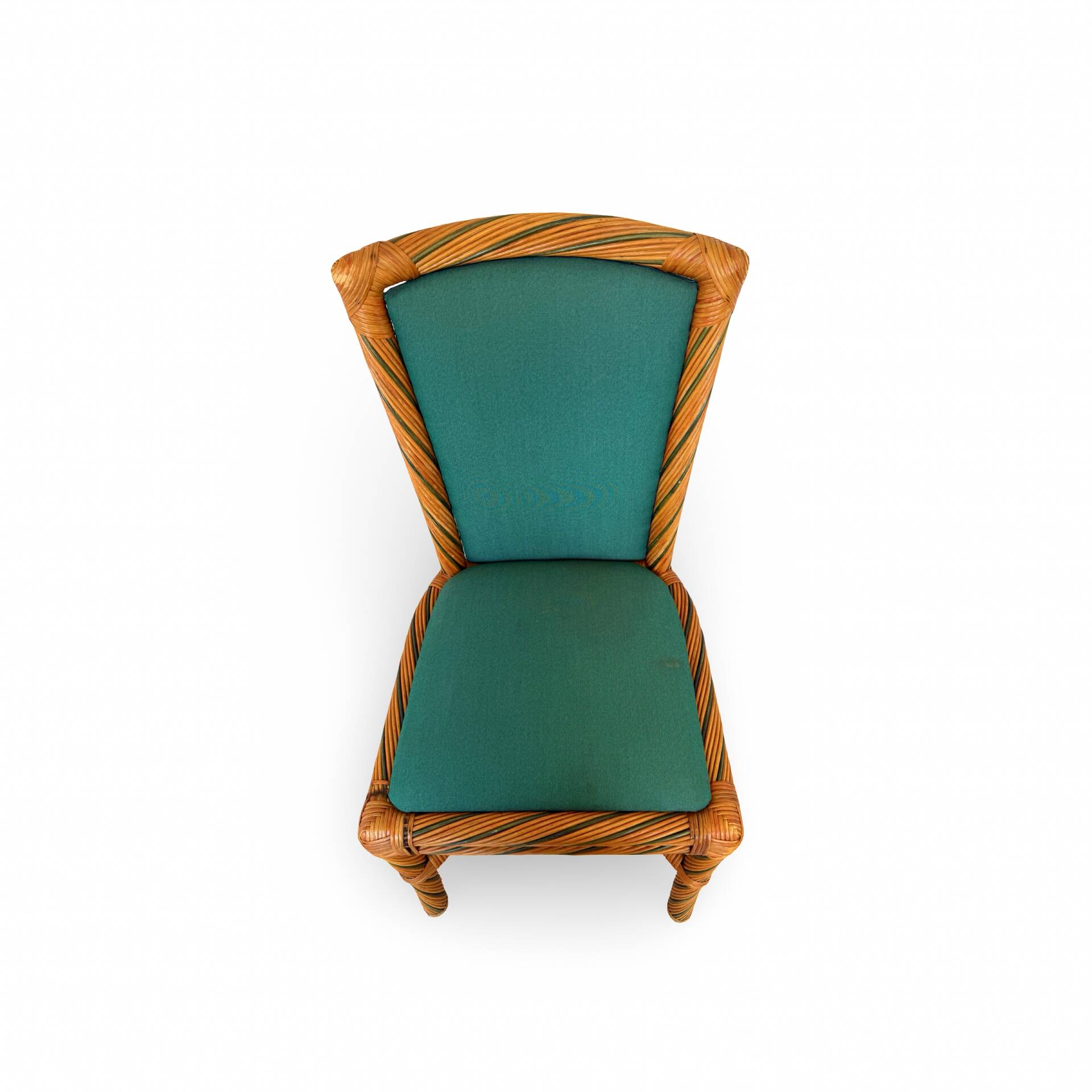 Set of six vintage bamboo and rattan dining chairs