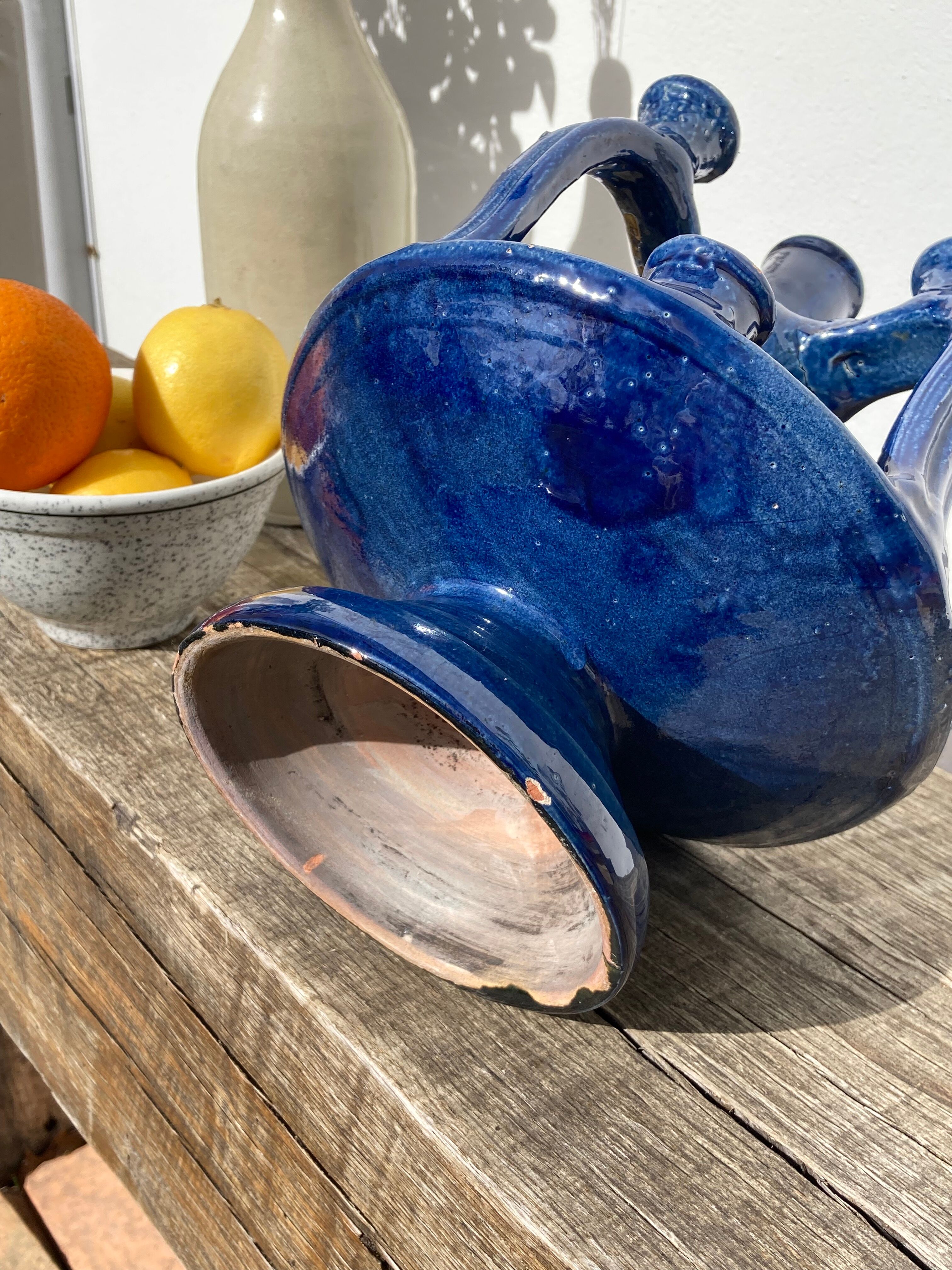 Candlestick in blue Tamegroute