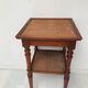 Guéridon table appoint en bois et osier vintage