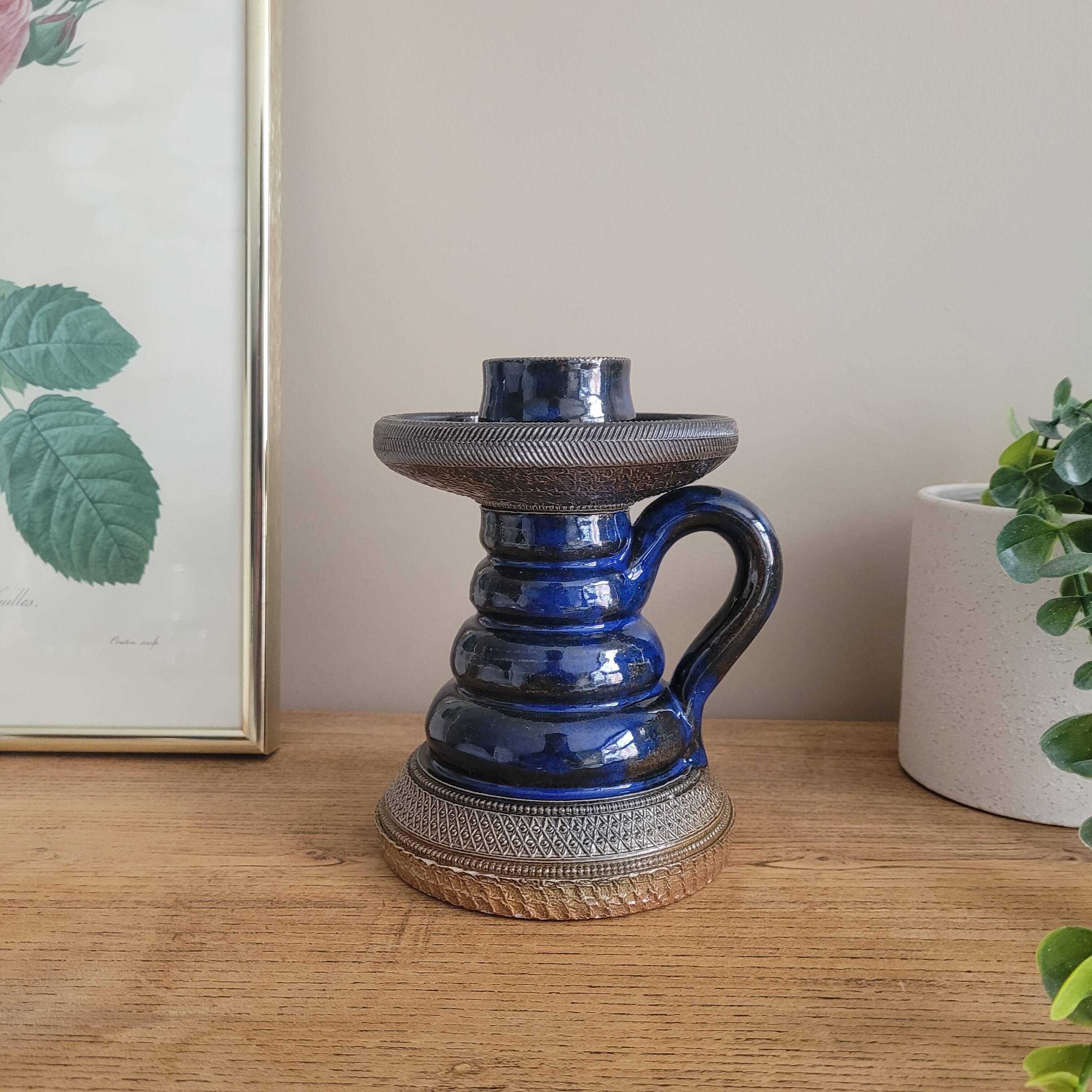 La Redoute x Selency ceramic candle holder 14 blue