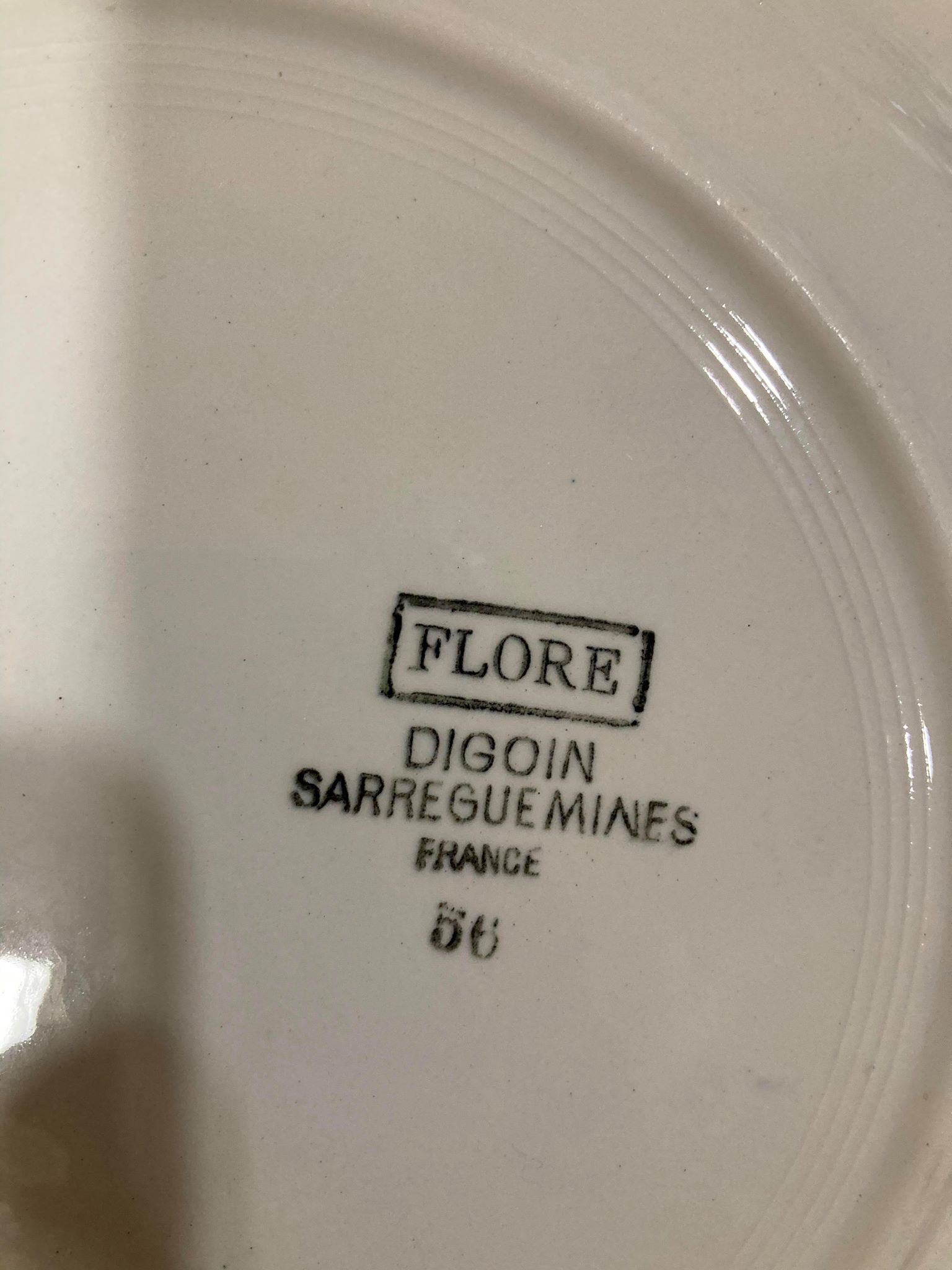Lot of 9 hollow plates and dish Digoin Sarreguemines