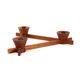 Italian candlestick in brass and Anri Form wood, 1960s.