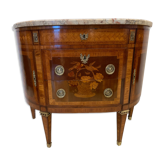 Louis XVI style half-moon chest of drawers in late nineteenth century marquetry