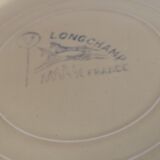 Lots de 6 anciennes assiettes creuses Longchamp France jaune soleil