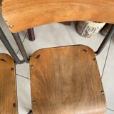 Pair of wooden and metal children's chairs
