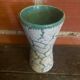 Antique Diabolo Vase VALLAURIS Cracked White & Green Ceramic Vintage