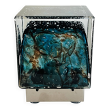 Cubical glass table lamp from Murano by Limburg, Germany, 1970s.