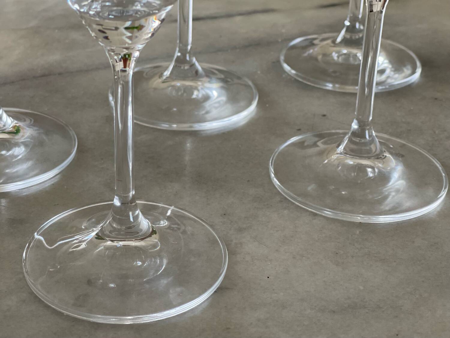6 Bohemian crystal cocktail glasses.