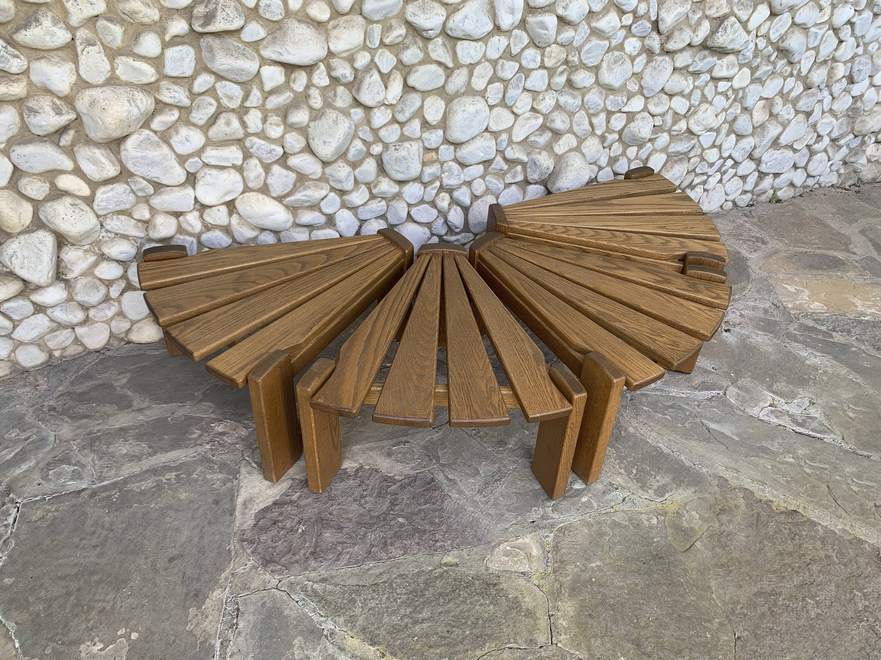 Set of 4 brutalist side tables by Radboud Dittmann, Dittmann & Co. 1970