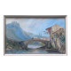 Magnificent 19th century Gouache painting "Roman house by the water" Italy? sign